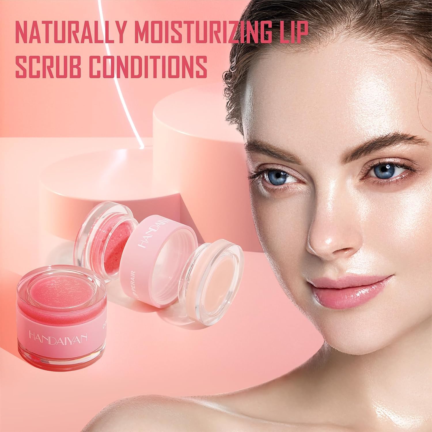 Handaiyan 2In1 Sugar Scrub & Lip Repair Mask [Set: Scrub 4g & Lip Mask 6g]	